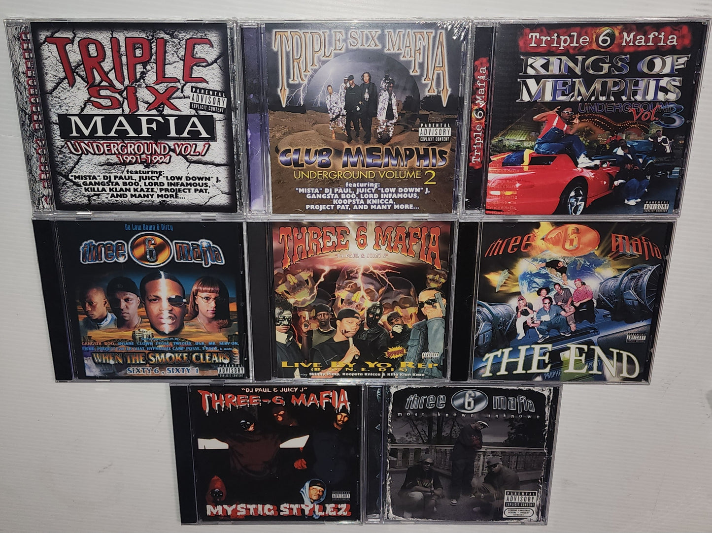 Three 6 Mafia 8x CD Bulk Album Lot