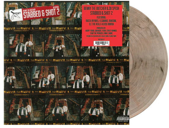 Benny The Butcher - Stabbed & Shot 2 (2024) (Limited Edition Clear with Red & Black Swirl Colour Vinyl LP)
