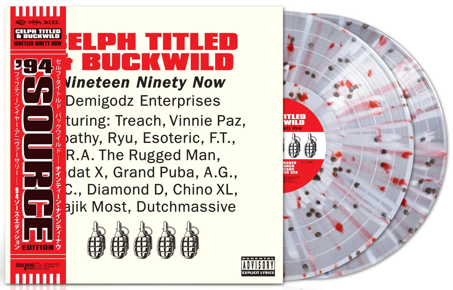 Celph Titled & Buckwild – Nineteen Ninety Now (2025 Reissue) (Limited Edition 5 Mic Splatter Colour Vinyl LP)