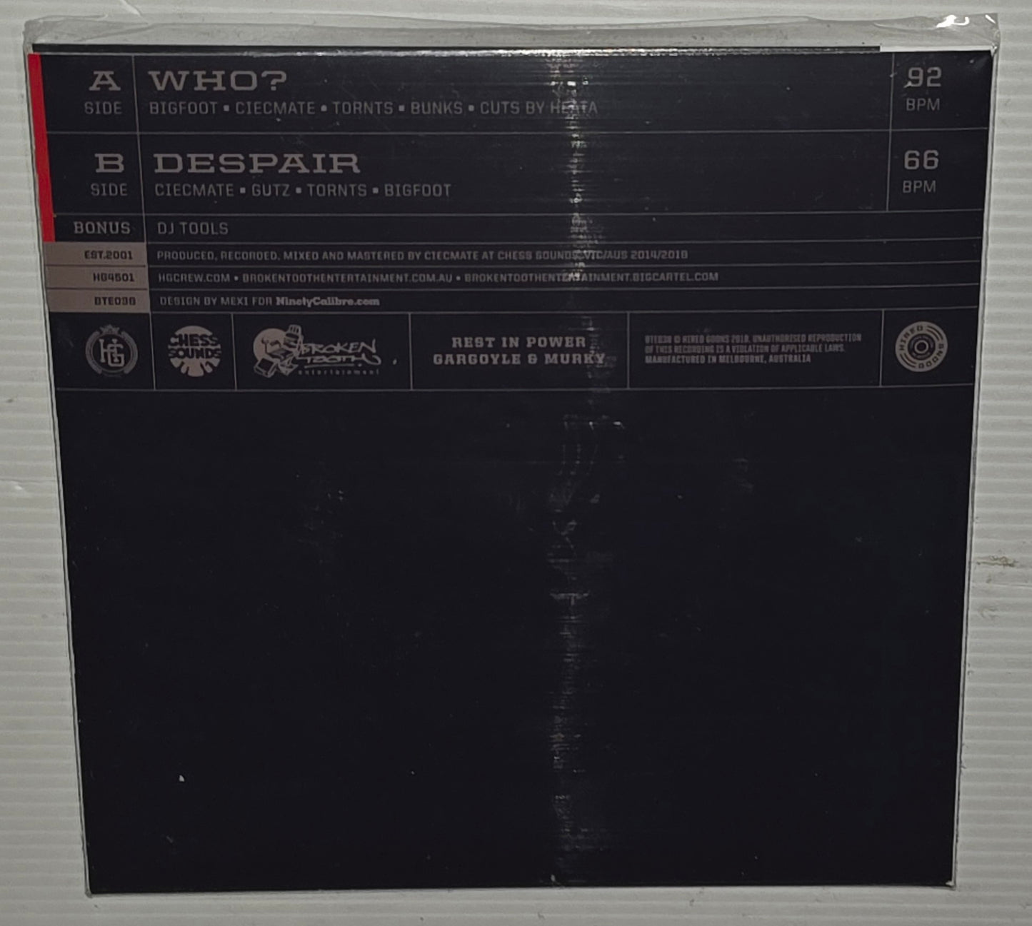 Hired Goons – Who? / Despair (2018) (Limited Edition 7" Vinyl Single)