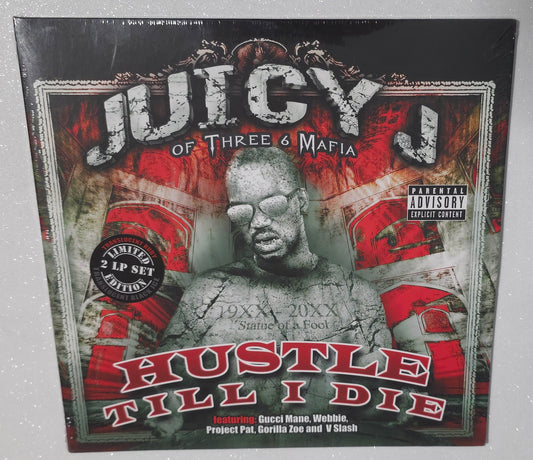 Juicy J of Three 6 Mafia – Hustle Till I Die (2021) (Limited Edition Black Ice Colour Vinyl LP)