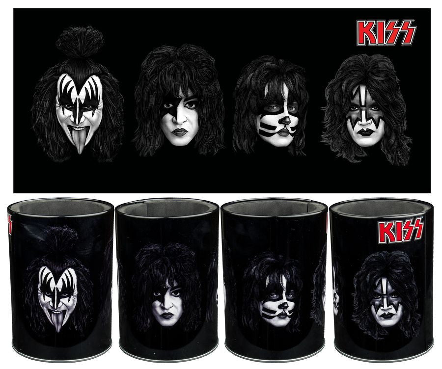 Kiss Band Faces Metal Can Cooler