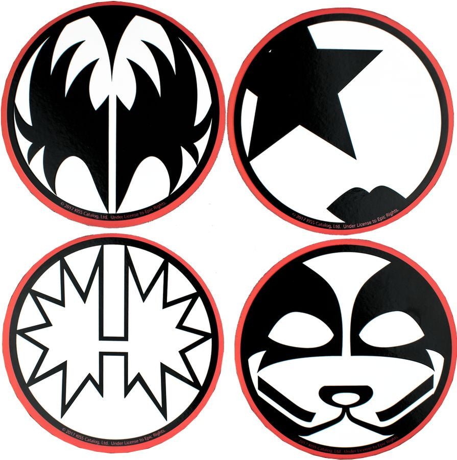 Kiss Round Coasters (Set of 4)