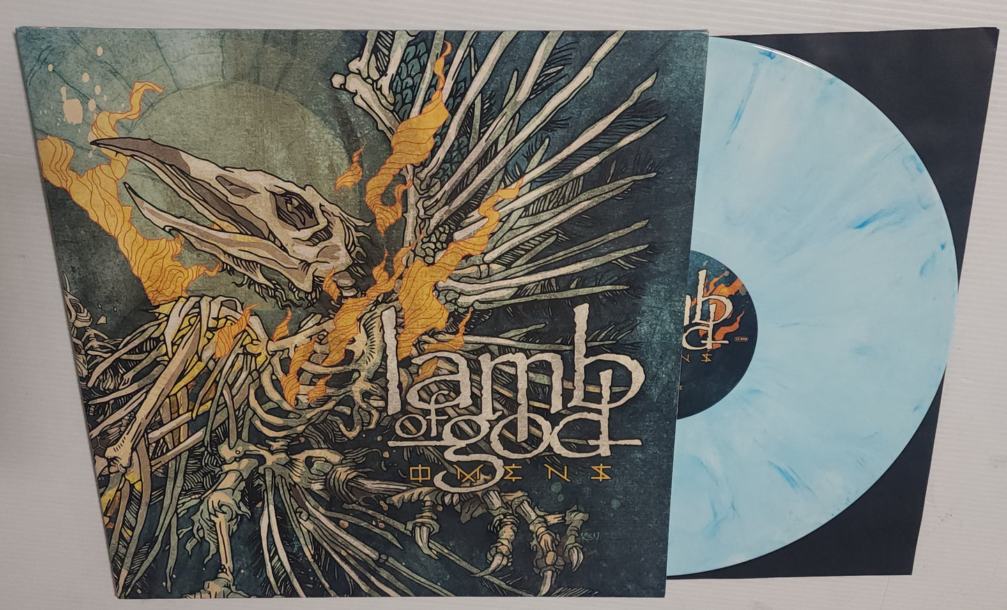 Lamb Of God – Omens (2022) (Limited Edition White & Sky Blue Marble Colour Vinyl LP)