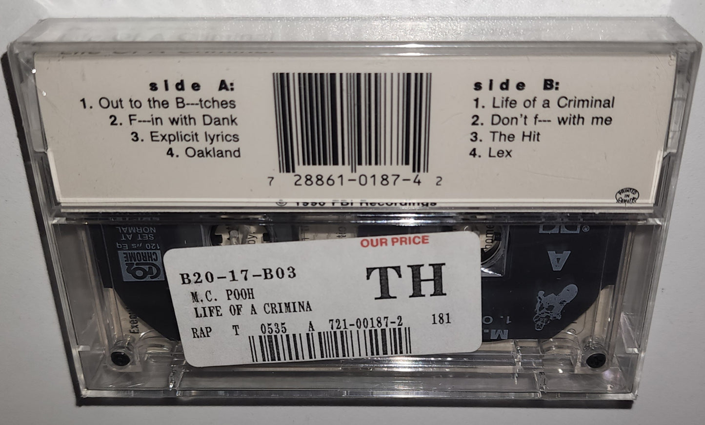 M.C. Pooh – Life Of A Criminal (1990) (Cassette Tape)