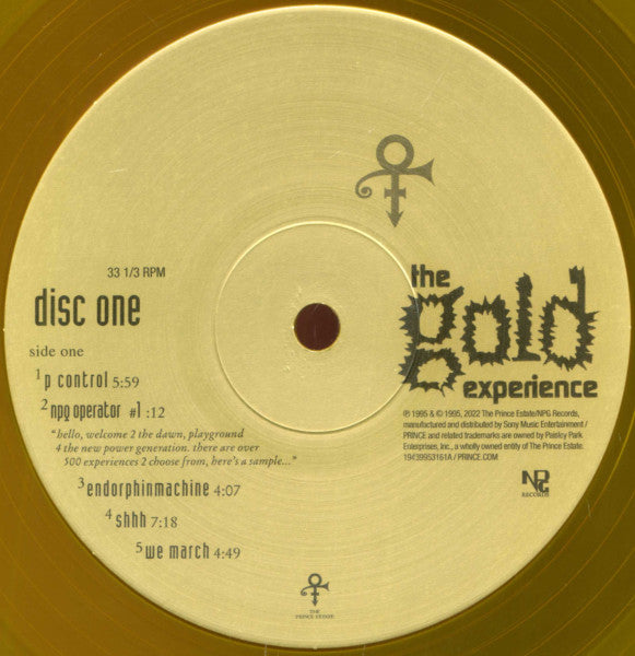 Prince - The Gold Experience (2022 RSD) (Limited Edition Translucent Gold Colour Vinyl LP)