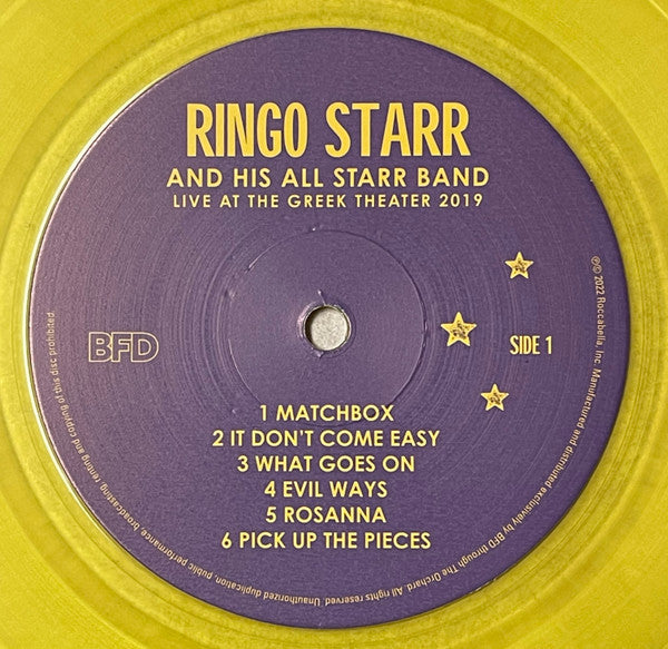 Ringo Starr And His All-Starr Band – Live At The Greek Theater 2019 (2022 BF RSD) (Limited Edition Yellow Colour Vinyl LP)