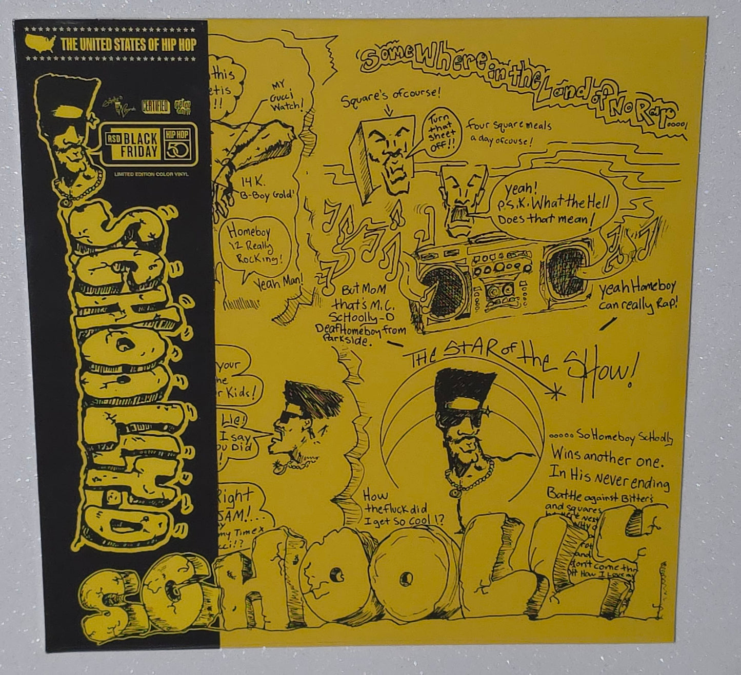 Schoolly-D – Schoolly-D (2023 BF RSD) (Limited Edition Yellow & Black Splatter Colour Vinyl LP)
