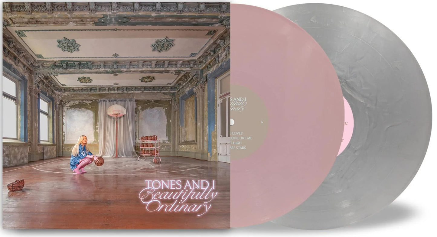 Tones & I - Beautifully Ordinary *Autographed* (2024) (Powder Pink and Marbled Silver Colour Vinyl LP)