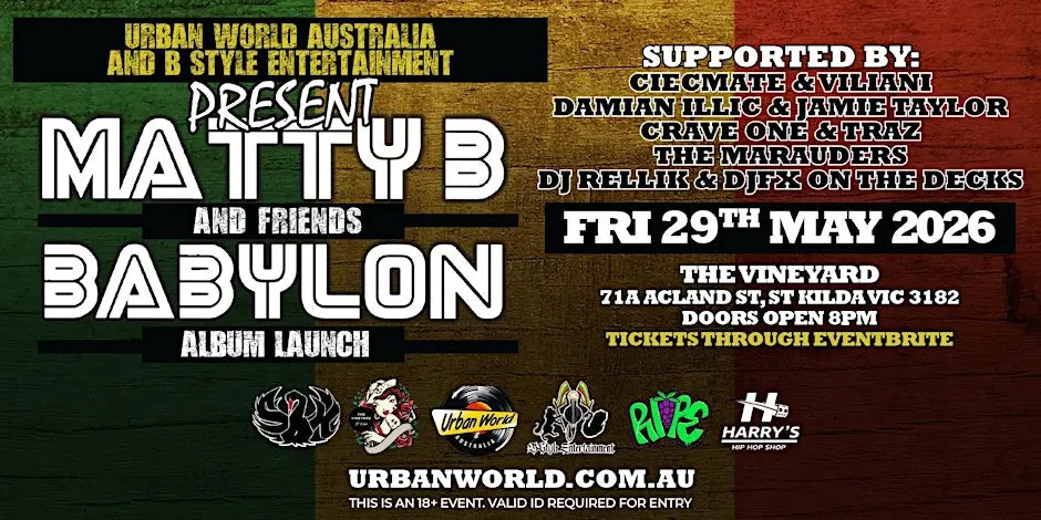 Matty B & Friends "BABYLON" Album Launch Friday May 29 2026 at 8 pm