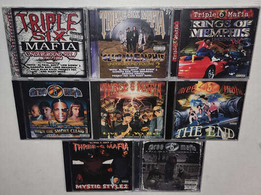Three 6 Mafia 8x CD Bulk Album Lot