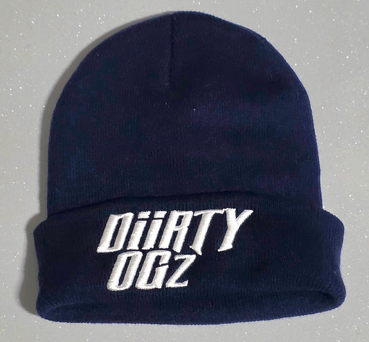 Diirty Ogz Logo Unisex Navy Blue Beanie Hat