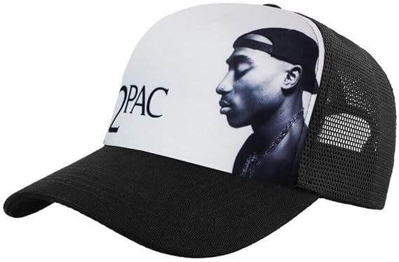 2Pac (Tupac Shakur) Profile Photo Mesh Trucker Snapback Cap Hat