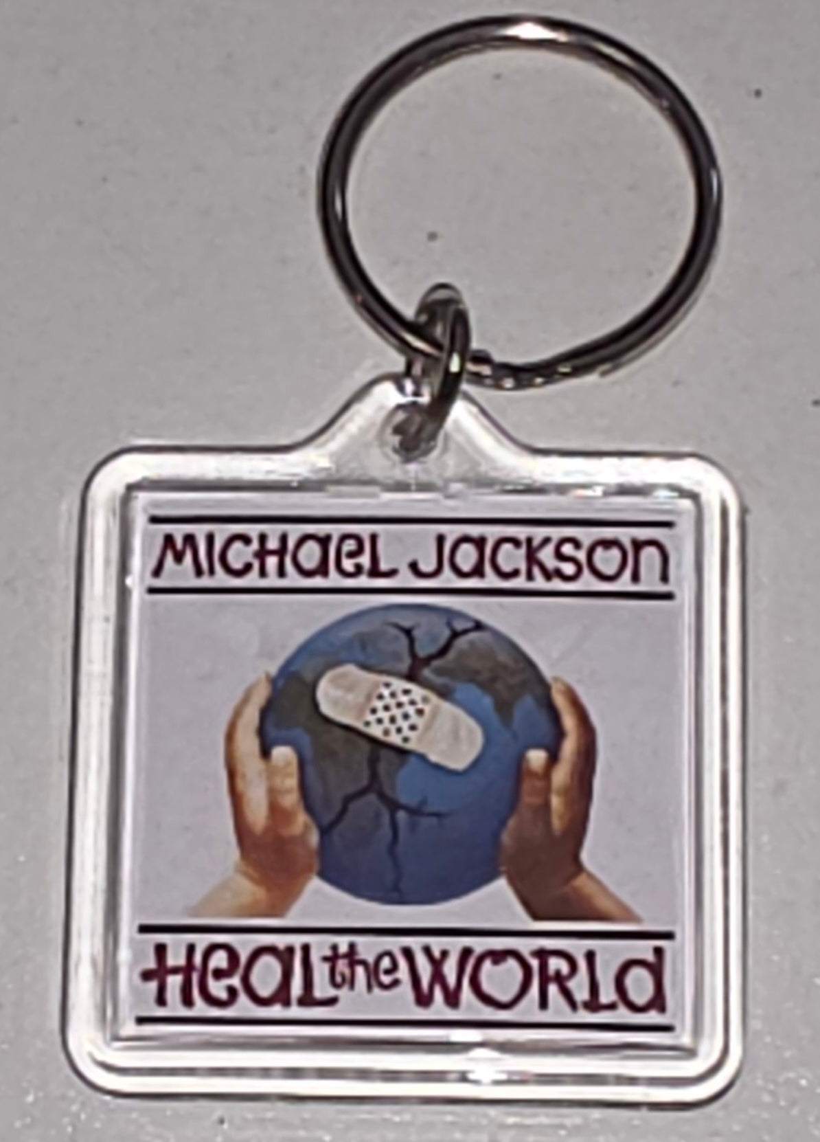 Michael Jackson Heal The World Plastic Keyring