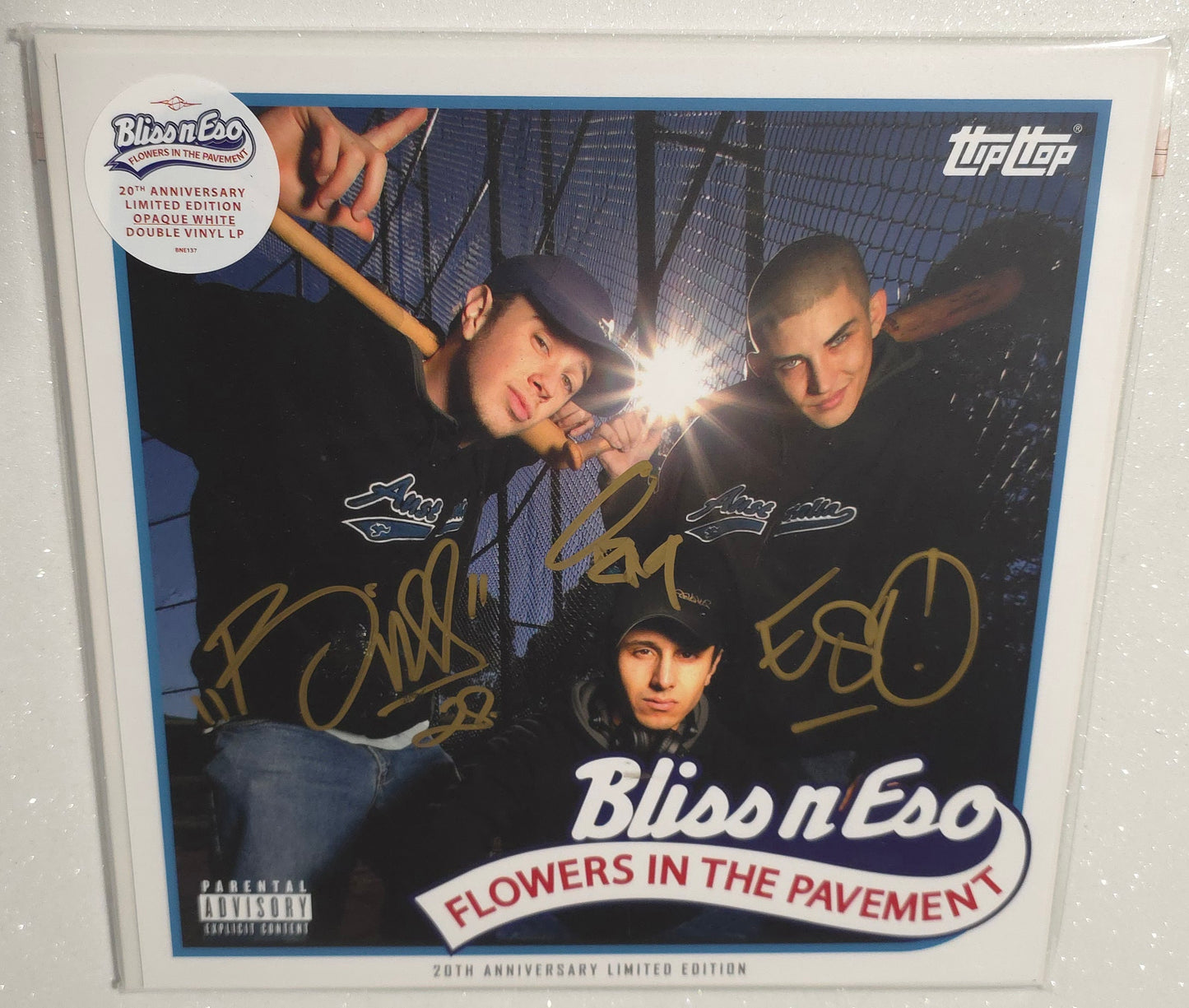Bliss n Eso ‎– Flowers In The Pavement: 20th Anniversary Edition *Autographed* (2024 Reissue) (Limited Edition White Colour Vinyl LP)
