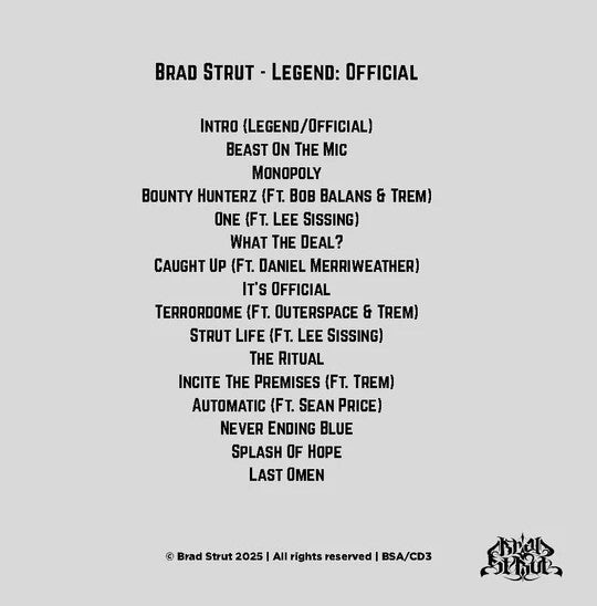 Brad Strut Archives Discography 7CD Pack + Sticker