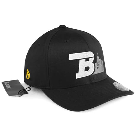 Burn City Black Flexfit Embroidered Hat Cap