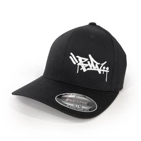 Burn City Tag Black Flexfit Embroidered Hat Cap