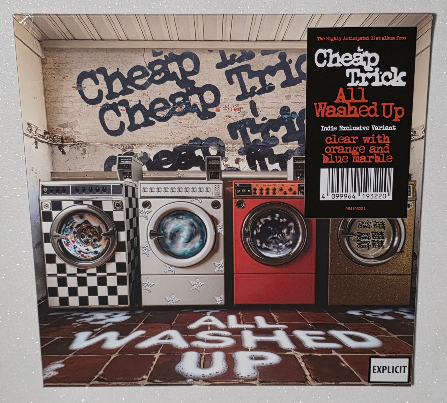 Cheap Trick – All Washed Up (2025) (Limited Edition Clear with Orange & Blue Marble Colour Vinyl LP)