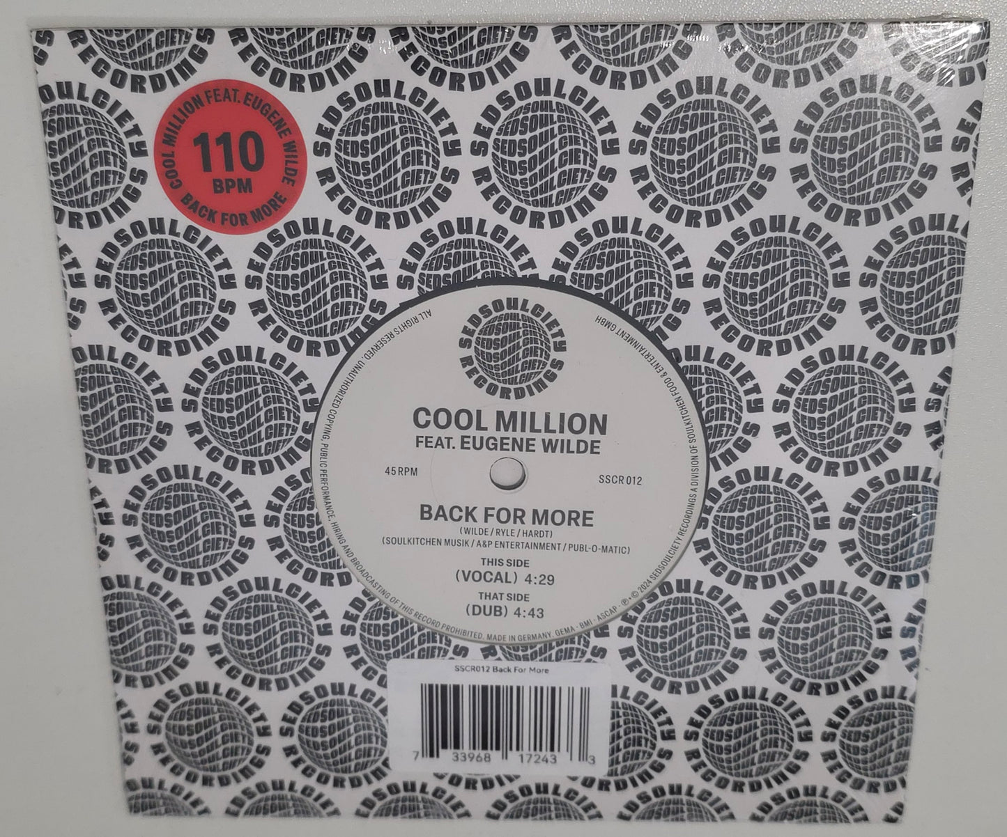 Cool Million – One Of A Kind (2025) (Limited Edition 7" Vinyl Single)