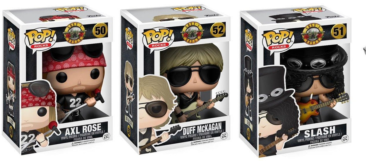 Guns N' Roses Lot of 3x Funko Pop Rocks Figurines [50 + 51 + 52)