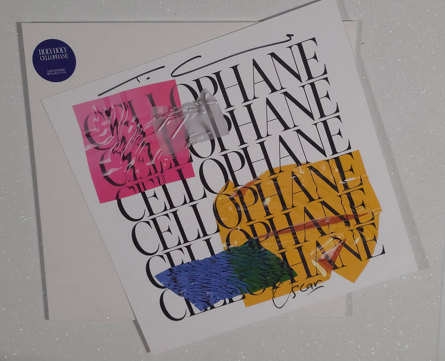 Holy Holy – Cellophane *Autographed* (2023) (Limited Edition Transparent Royal Blue Colour Vinyl LP with Autographed 12" Art Card)