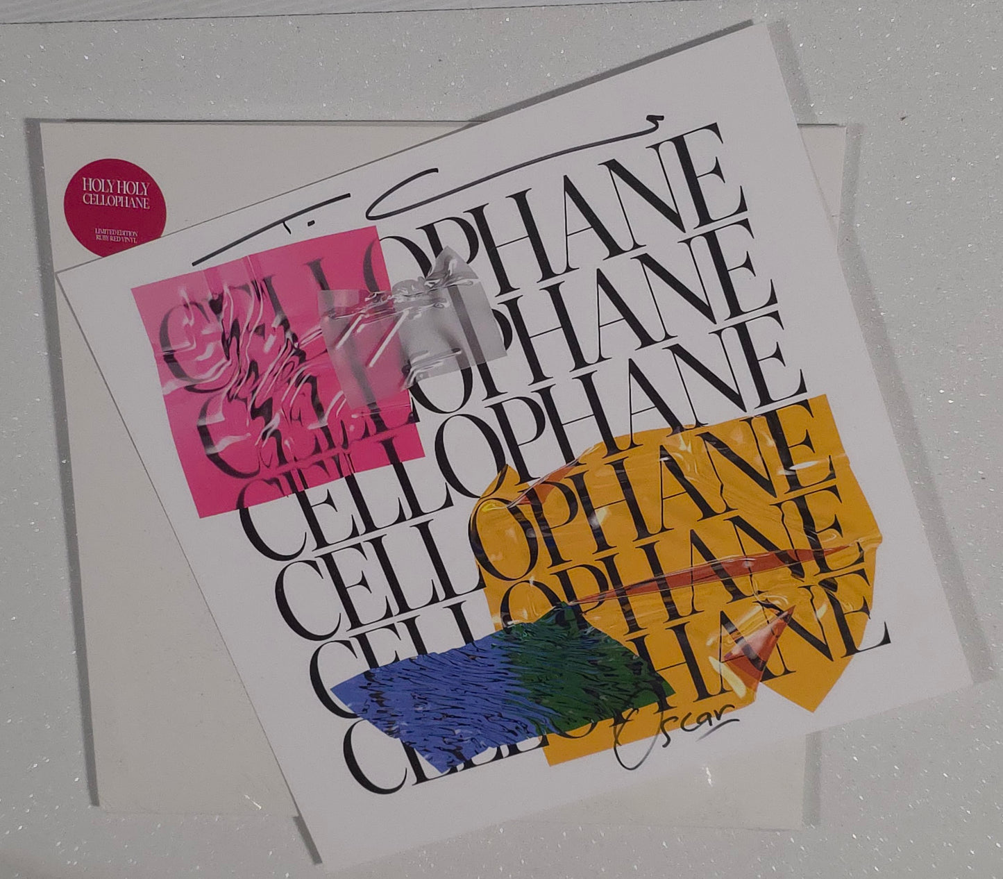 Holy Holy – Cellophane *Autographed* (2023) (Limited Edition Transparent Ruby Red Colour Vinyl LP with Autographed 12" Art Card)