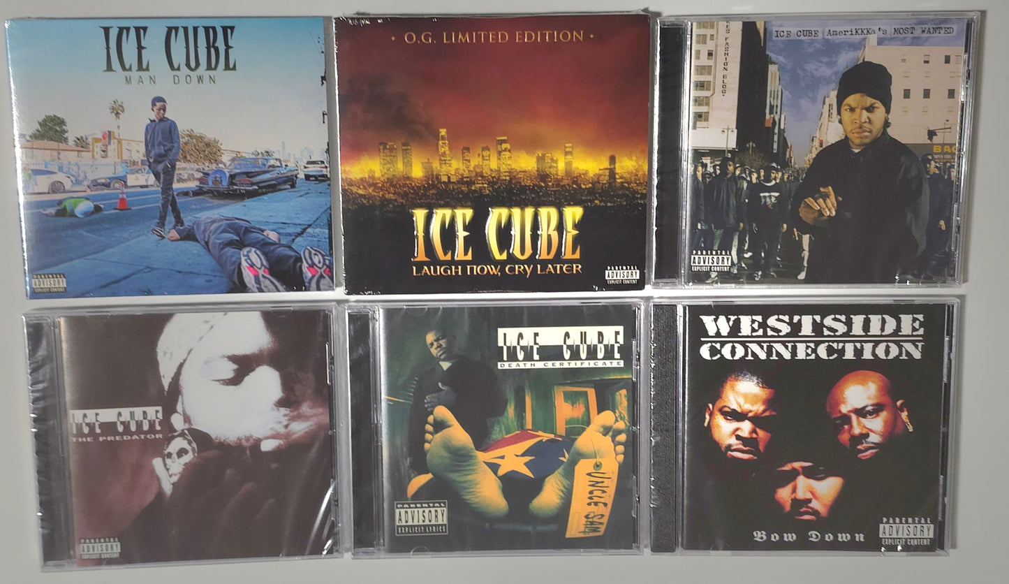 Ice Cube 6x Album Bundle [Man Down + Laugh Now Cry Later + Amerikkka's Most Wanted + The Predator + Death Certificate + Bow Down] (6CD + DVD Lot)