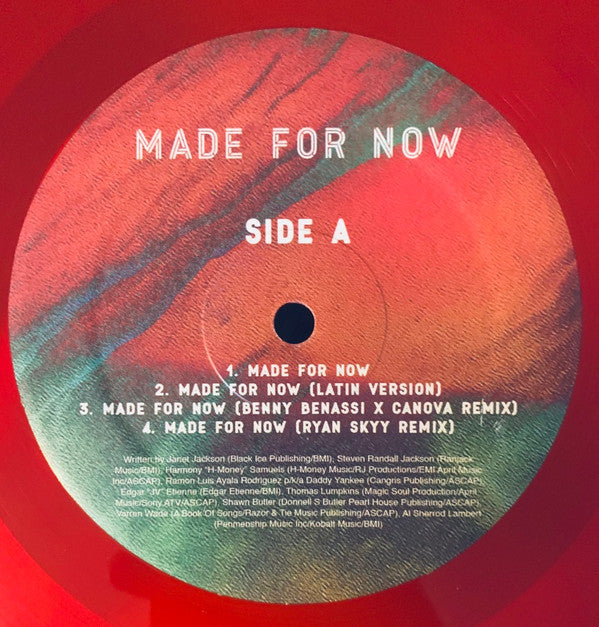 Janet Jackson & Daddy Yankee ‎– Made For Now (2019) (Limited Edition Red Colour Vinyl Single)