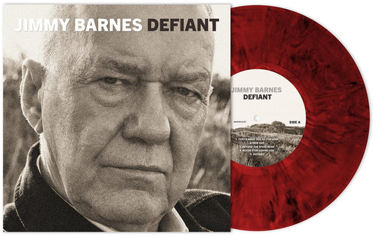 Jimmy Barnes - Defiant *Autographed* (2025) (Limited Edition Red & Black Marble Colour Vinyl LP)