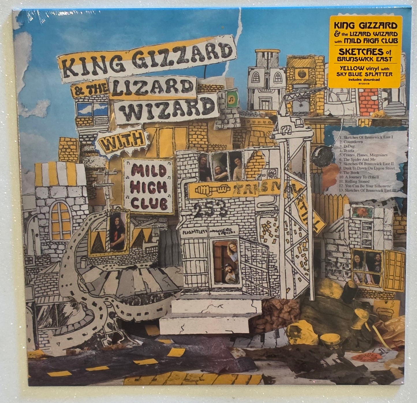 King Gizzard & The Lizard Wizard With Mild High Club – Sketches Of Brunswick East (2020) (Limited Edition Yellow With Sky Blue Splatter Colour Vinyl LP)