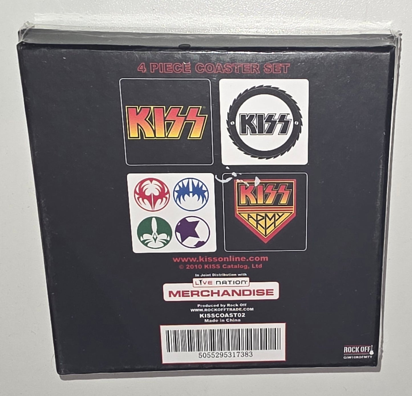 Kiss Officially Licensed 4 Piece Drink Coaster Set