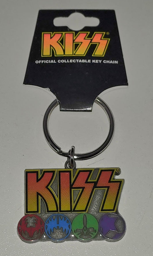 KISS Kiss Logos & Icons Cover Metal Keyring Keychain