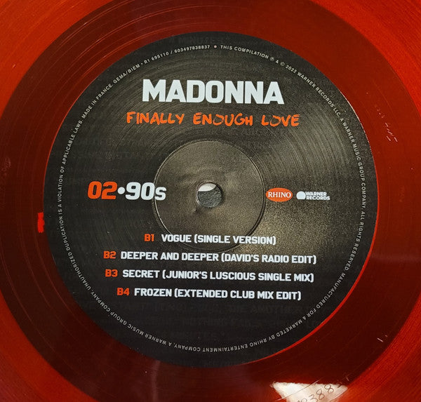 Madonna – Finally Enough Love (2022) (Limited Edition Red Colour Vinyl LP)