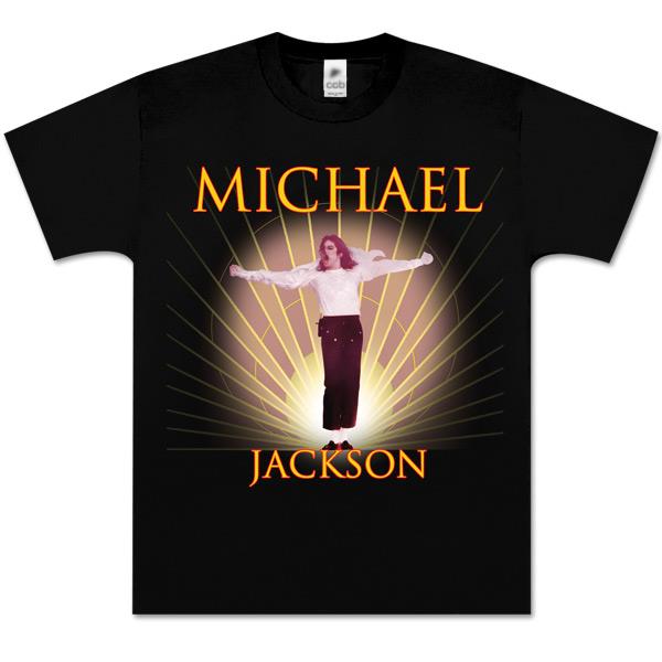 Michael Jackson "Open Arms Superbowl" Officially Licensed Adult Unisex Black T-Shirt