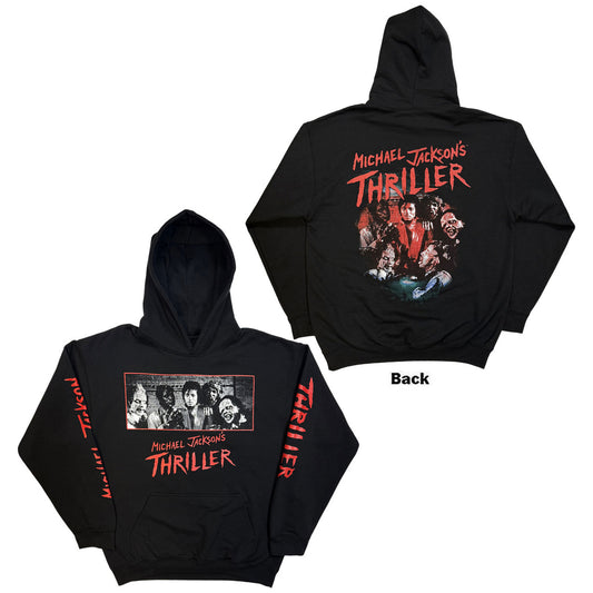 Michael Jackson Unisex Pullover Hoodie: Thriller Zombies (Black) (with Back Print)