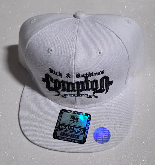 Rich & Ruthless Records Compton White Snapback Hat