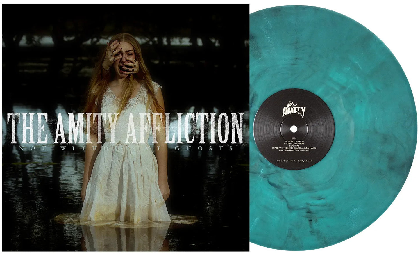The Amity Affliction – Not Without My Ghosts (2023) (Limited Edition Blue with Black & White Marble Colour Vinyl LP)