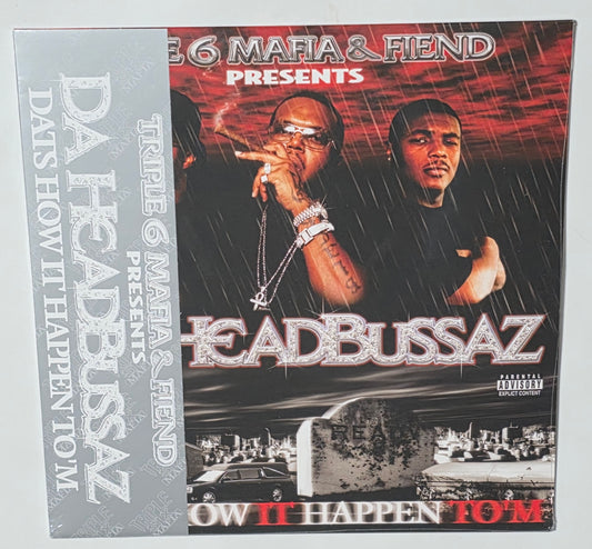 Three 6 Mafia & Fiend present Da Headbussaz - Dats How It Happen To 'M (2025) (Limited Edition Red & Black Splash with Silver Splatter Colour Vinyl LP)