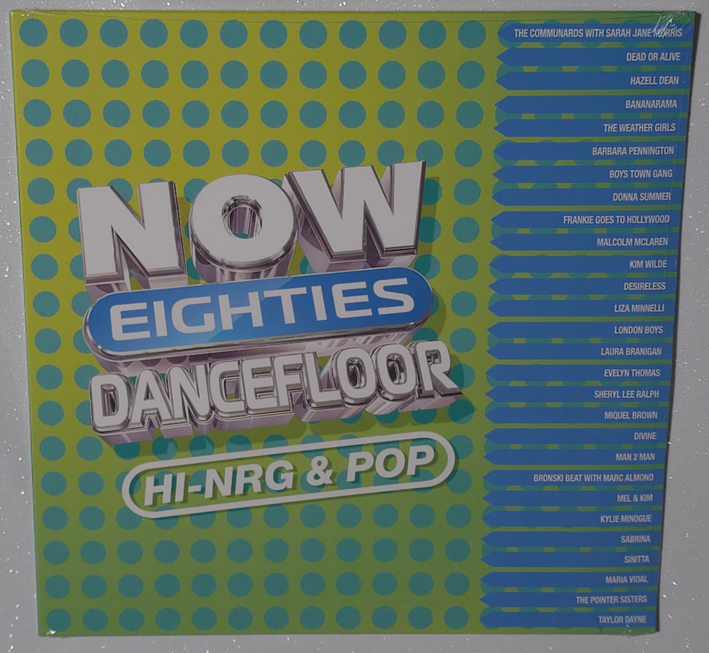 Various Artists – Now Eighties Dancefloor Hi-NRG & Pop (2023) (Limited Edition Lime Green & Blue Colour Vinyl LP)