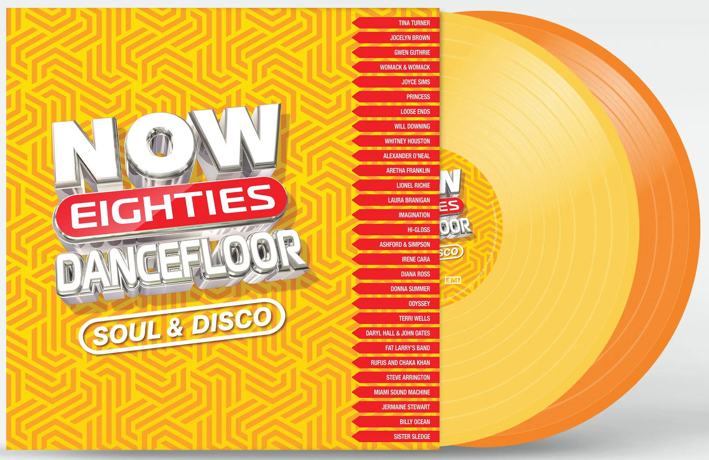 Various Artists – Now Eighties Dancefloor Soul & Disco (2024) (Limited Edition Yellow & Orange Colour Vinyl LP)