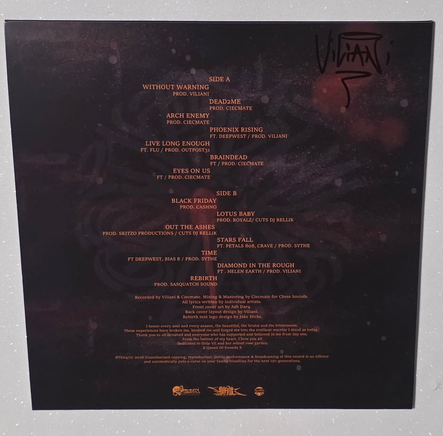 Viliani - Rebirth *Autographed* (2026) (Limited Edition Vinyl LP)