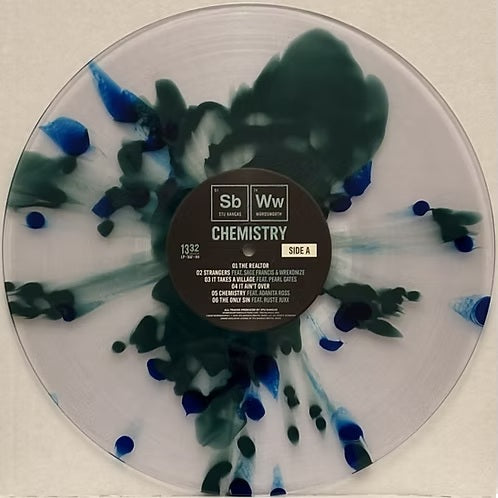 Wordsworth x Stu Bangas - Chemistry (2026) (Limited Edition Clear with Dark Green and Royal Blue Splatter Colour Vinyl LP)